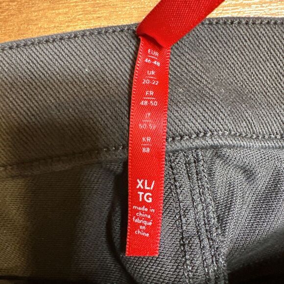 SPANX BY SARA BLAKELY LEGGINGS SZ XL BLACK SHAPING PANEL DENIM LOOK - Picture 5 of 8